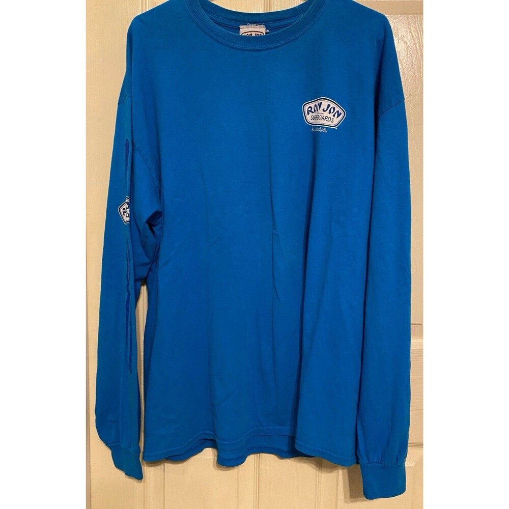 Vintage Ron Jon Surf Shop Long Sleeve Shirt XL Blue Cocoa Beach Y2K Surf